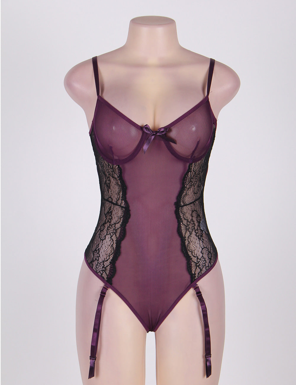 Purple Erotic Teddy Lingerie