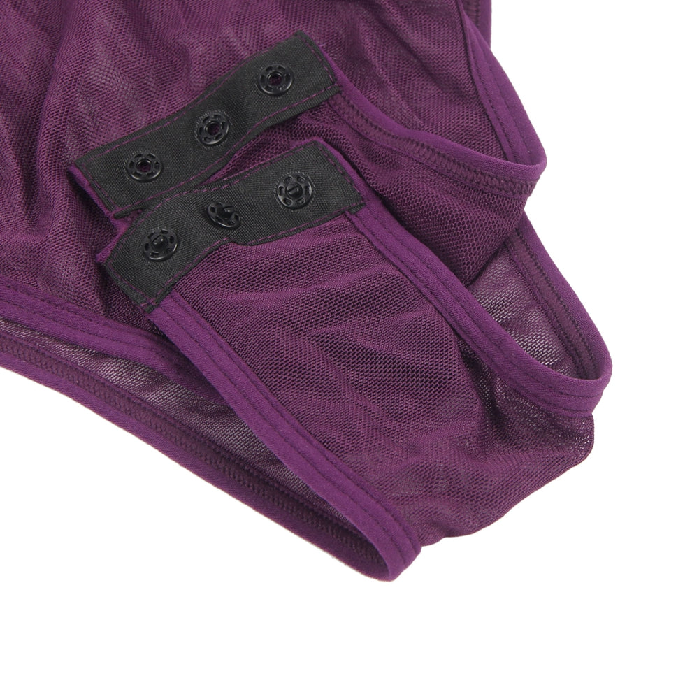 Purple Erotic Teddy Lingerie