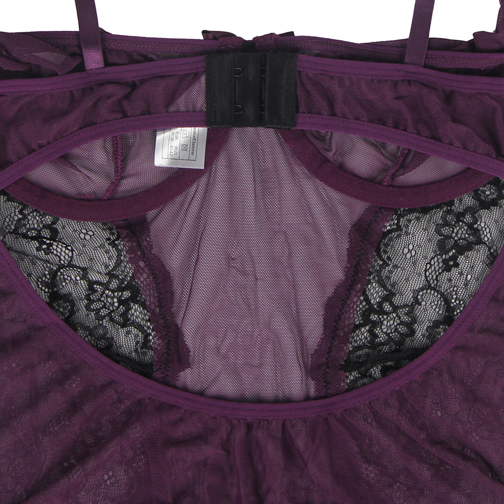 Purple Erotic Teddy Lingerie