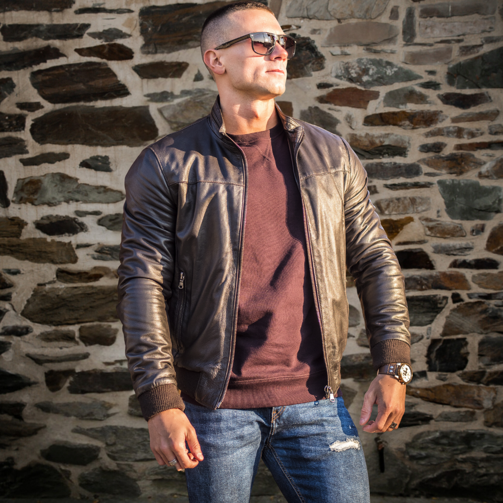 Men&#39;s Cafe Racer Leather Jacket | KC Leather - Roberto