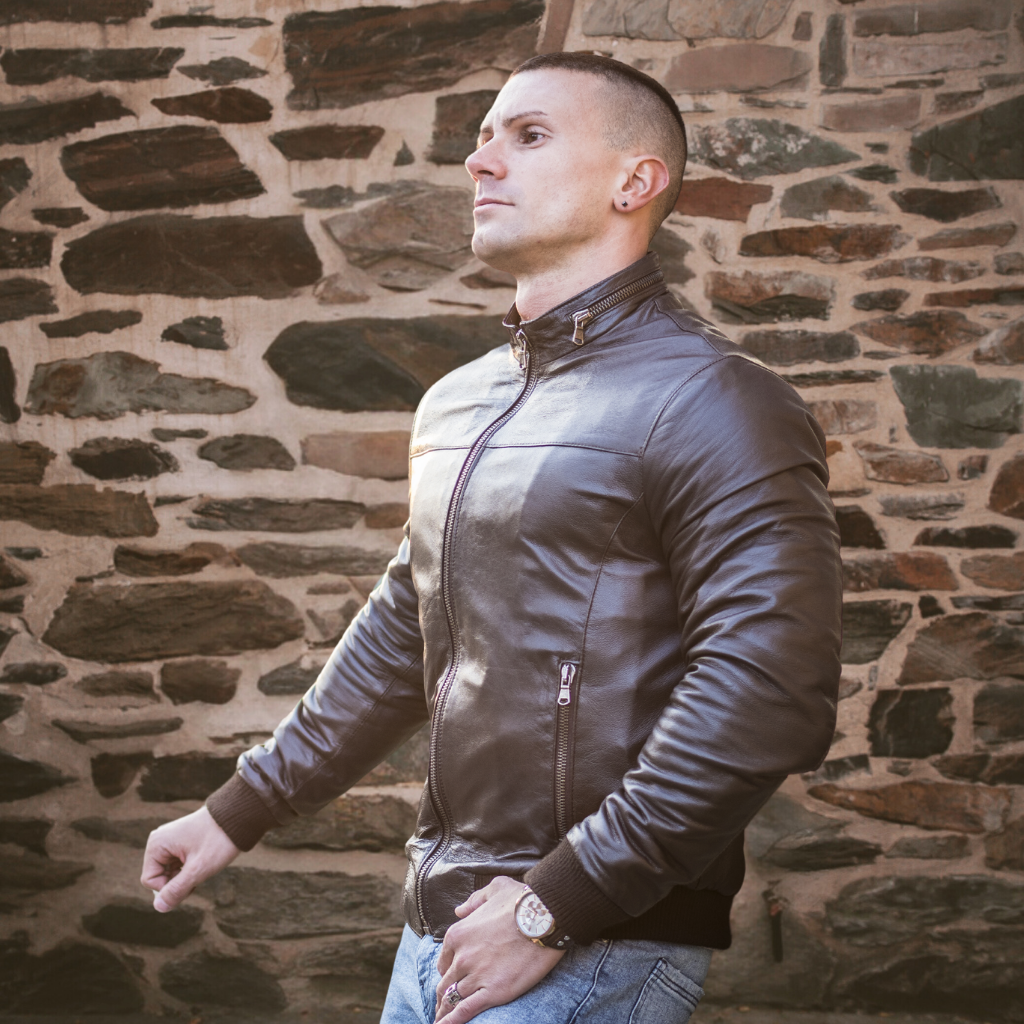 Men&#39;s Cafe Racer Leather Jacket | KC Leather - Roberto