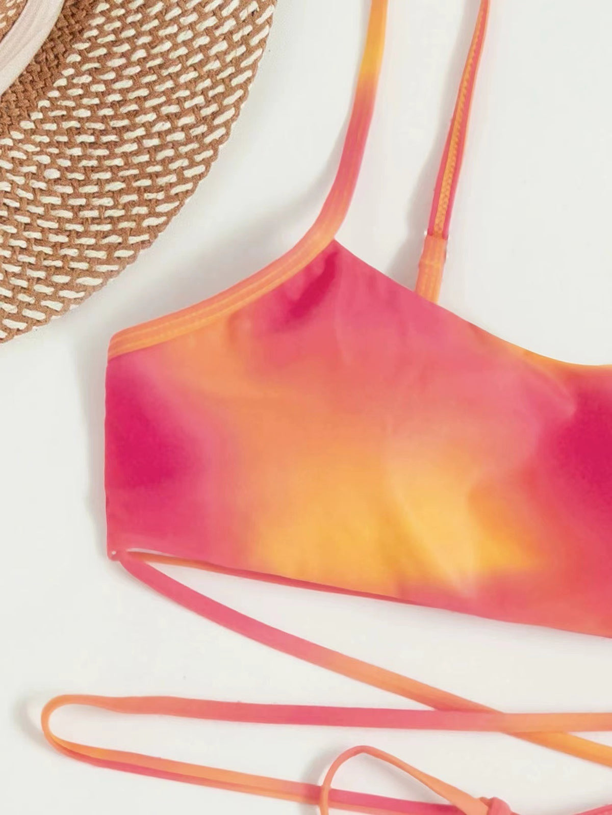 Tie dye bikini swimsuit women's three piece set mesh skirt split bikini swimsuit