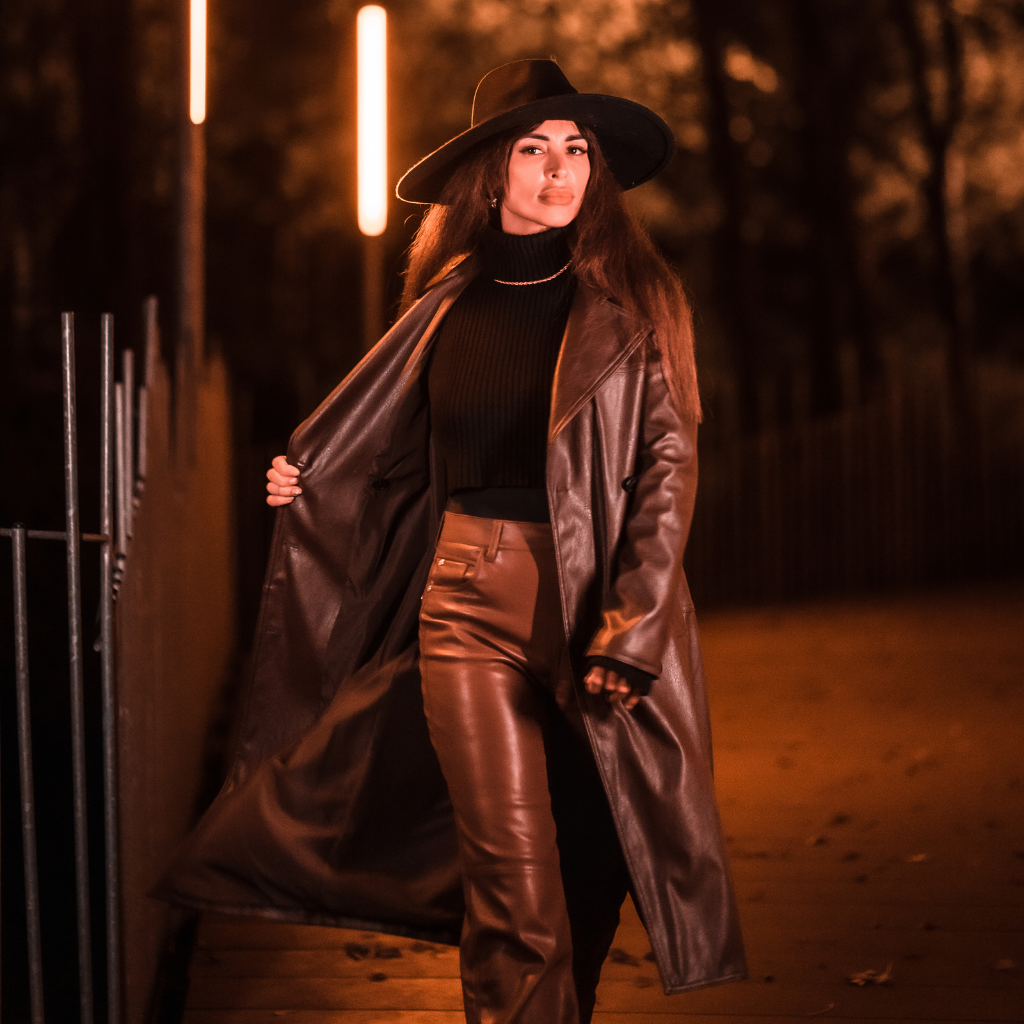 Women&#39;s Long Leather Coat | KC Leather Signature Range - Bilett