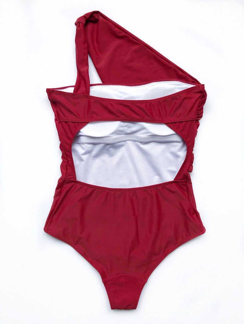 One Shoulder One Piece Swimsuit Bikini Sexy Beachwear Bikini for Women
