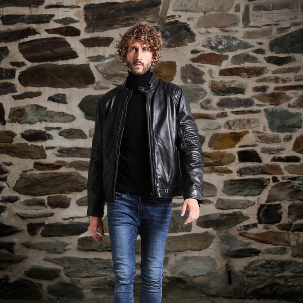 Men's Casual Jacket | Jackson Cafe Racer Leather Jacket | KC Leather Co ...