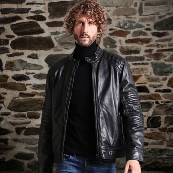 Men's Casual Jacket | Jackson Cafe Racer Leather Jacket | KC Leather Co ...