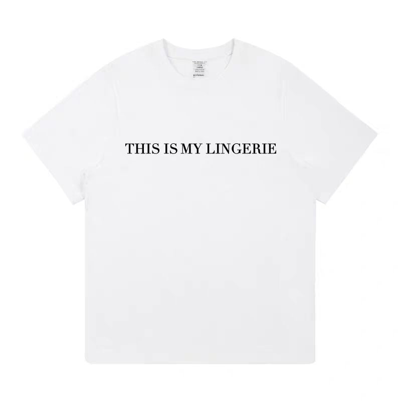 This Is My Lingerie Fashion Letter Print Short Sleeve T-Shirt Women Loose Half Sleeve