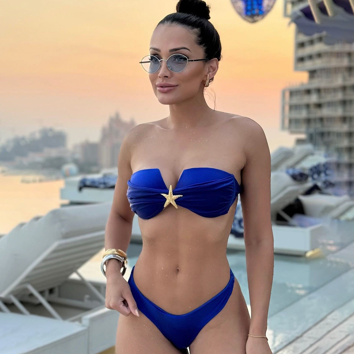Sexy Bikini Spaghetti Strap Patchwork Two-Piece Women's Swimsuit