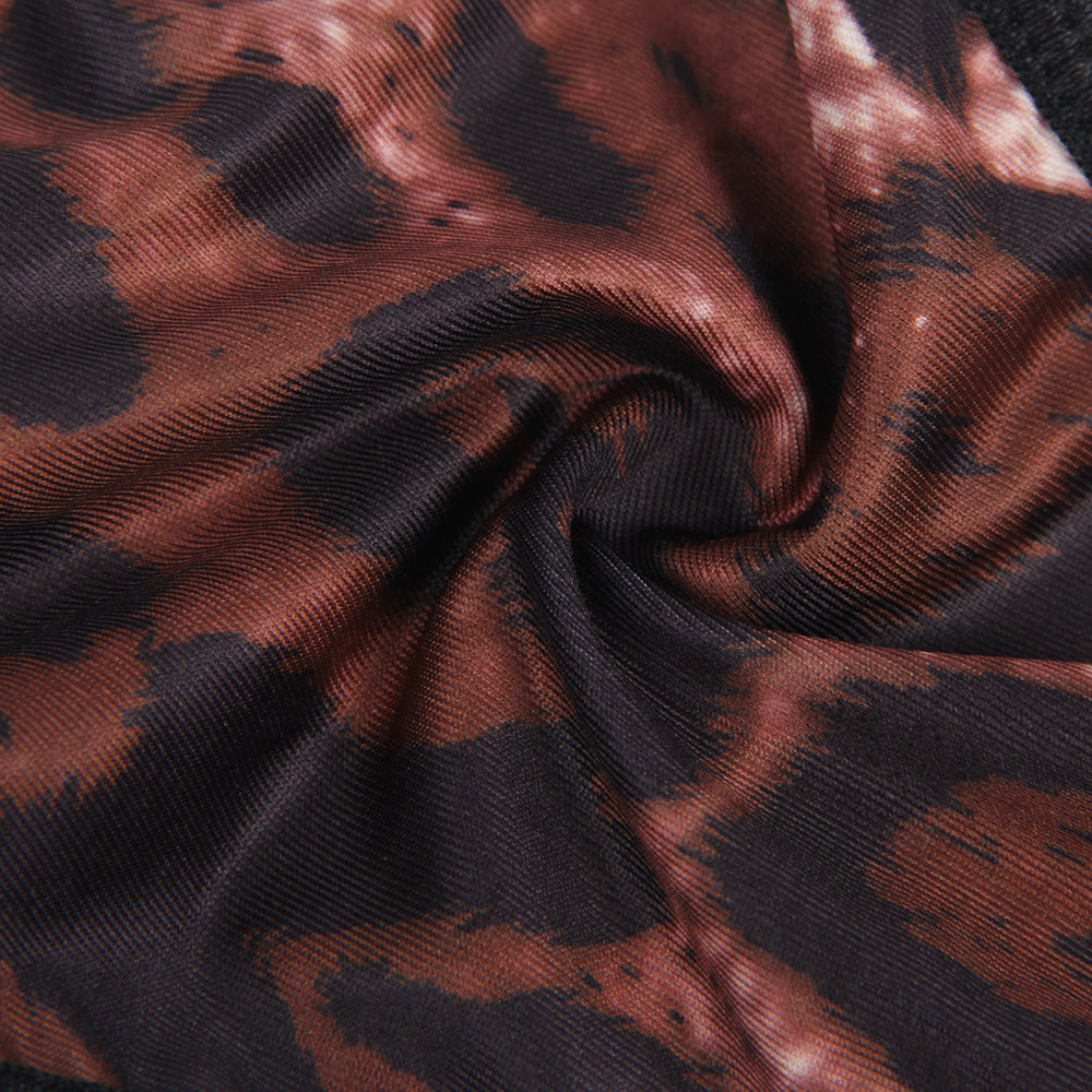 Plus Size Leopard Print Garter Belt Bra Set with Detachable Leg Ring