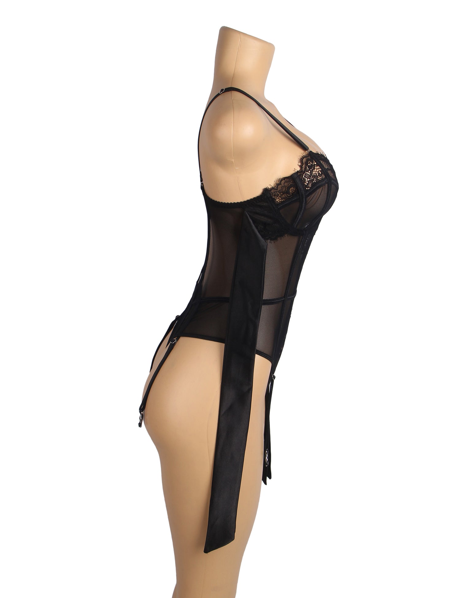 Sexy Lace Crotchless Garter Bodysuit - KC Leather Co. Sexy Lace Crotchless Garter Bodysuit - KC Leather Co.