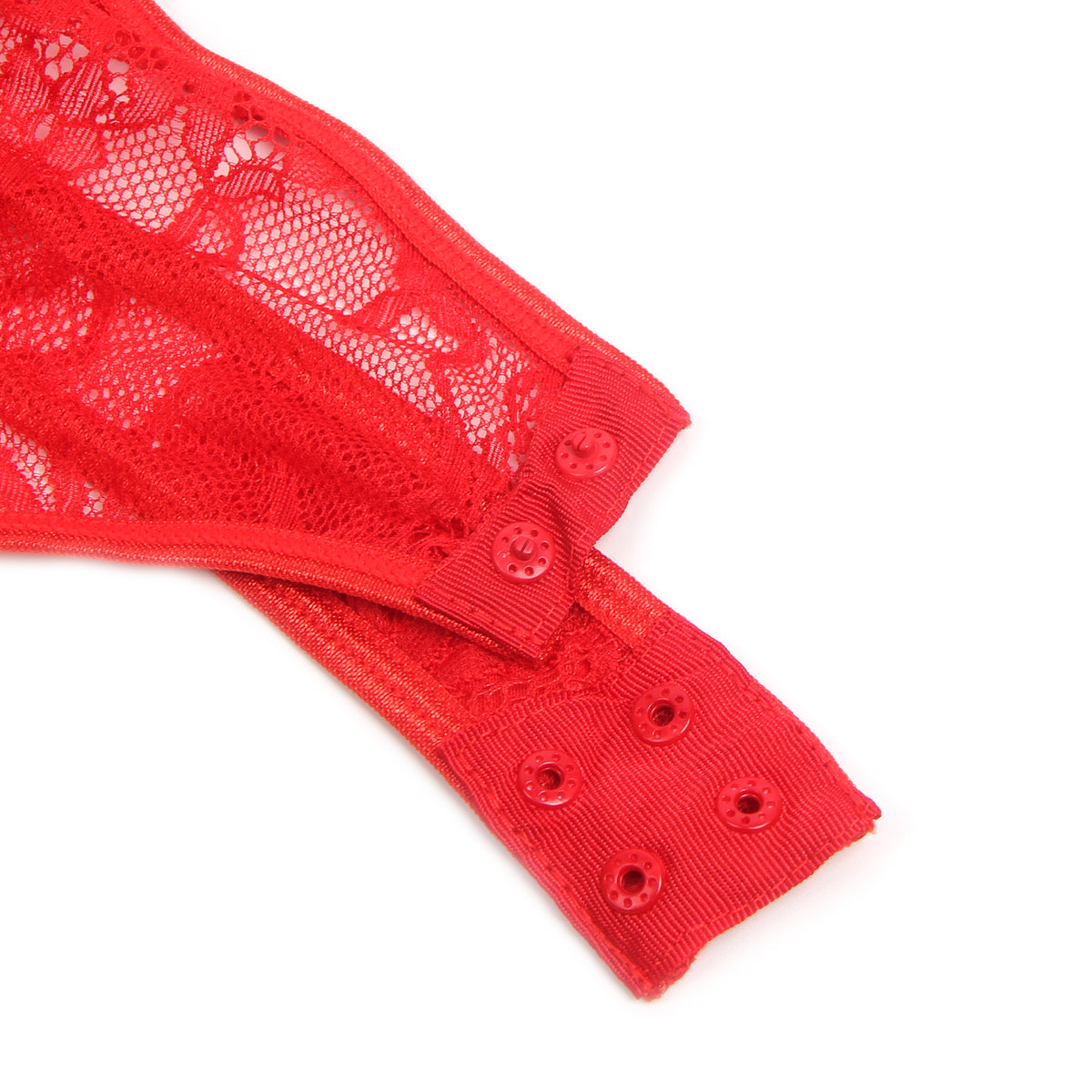 Sexy Lace Crotchless Garter Bodysuit Red