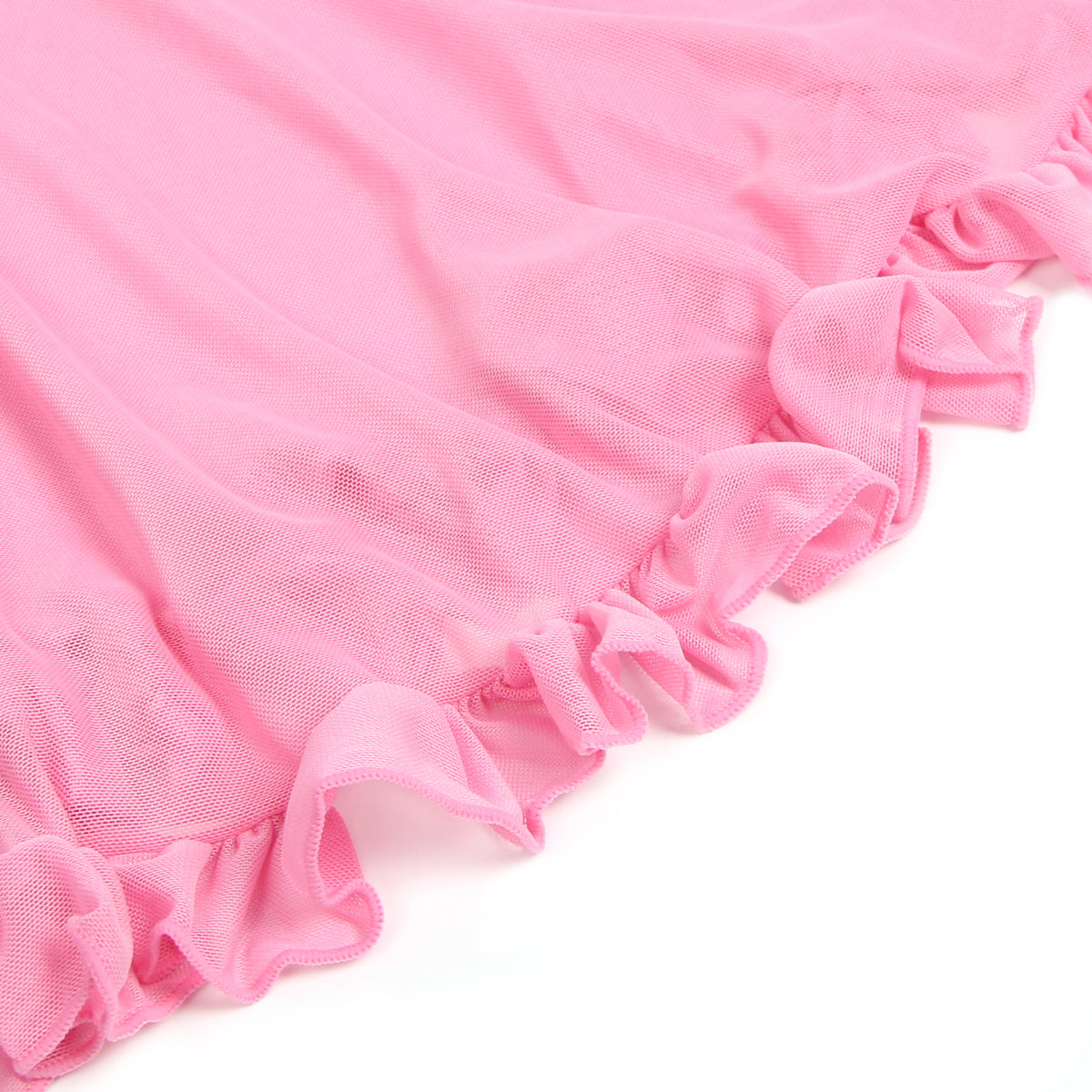 Pink Sexy Mesh Embroidery Lace Lift Bra Suspender Nightdress