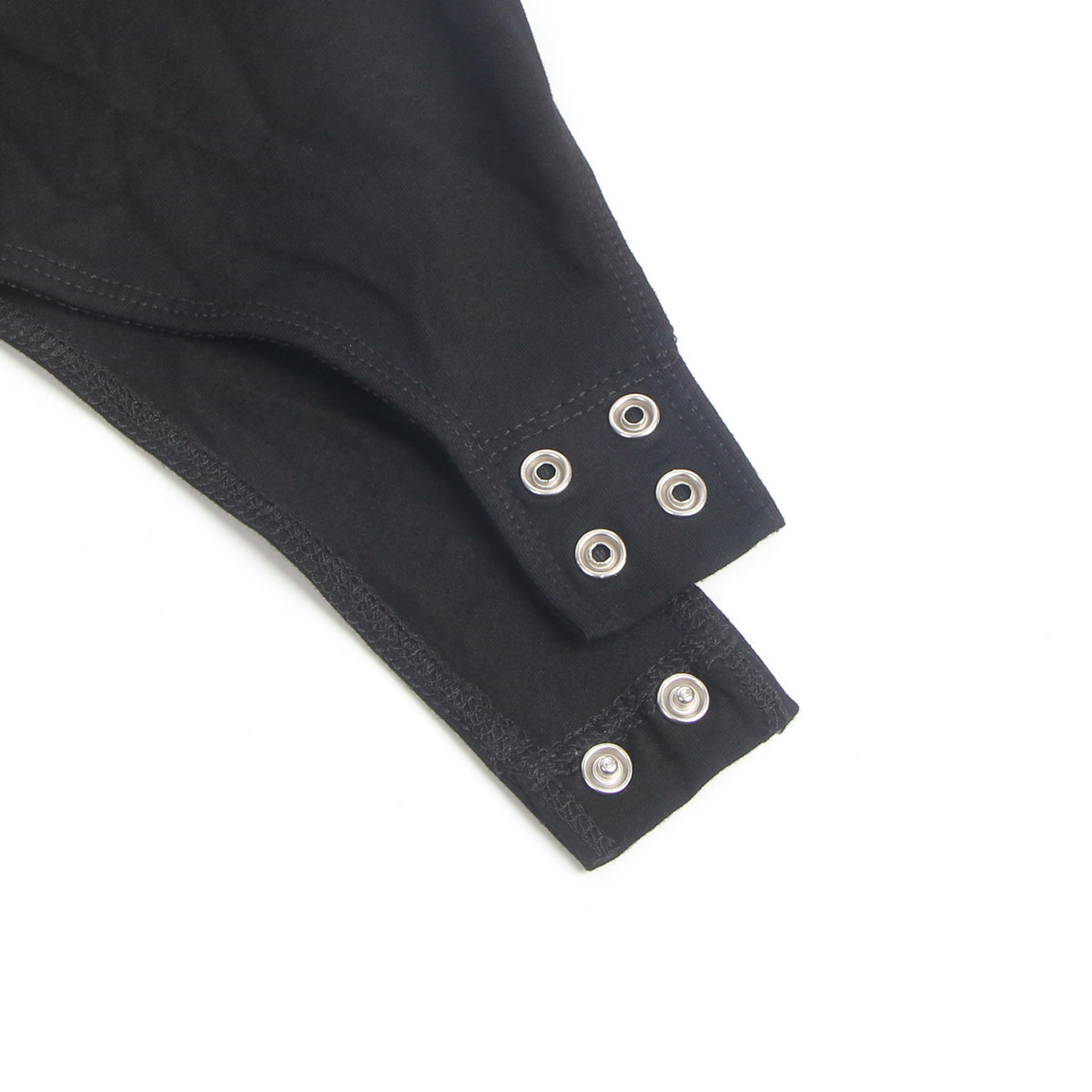 Black Sexy Deep V Neck Polka Dot Mesh Long Sleeves Open Crotch Bodysuit