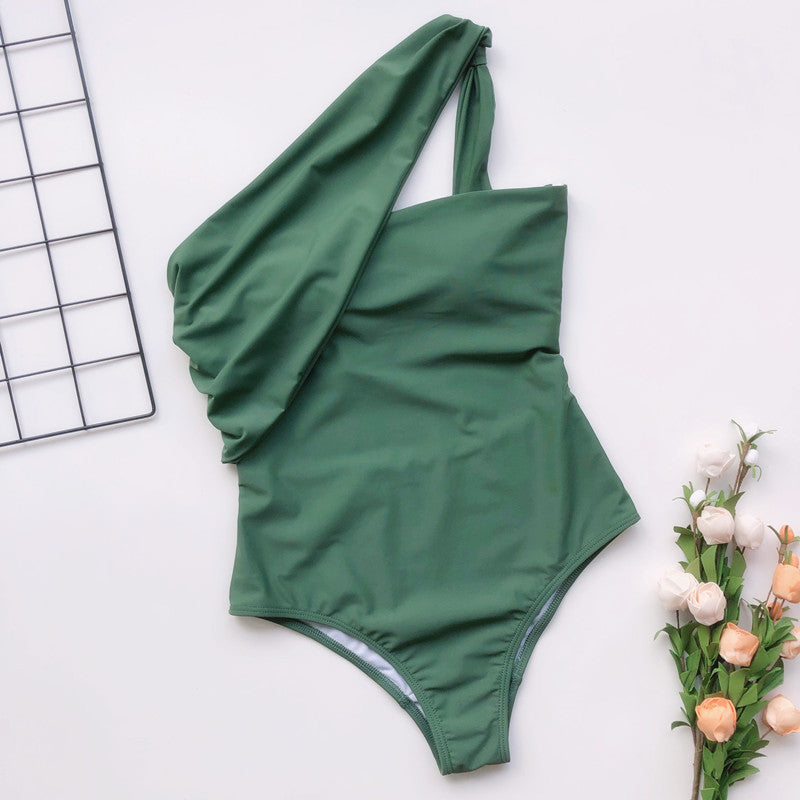 One Shoulder One Piece Swimsuit Bikini Sexy Beachwear Bikini for Women