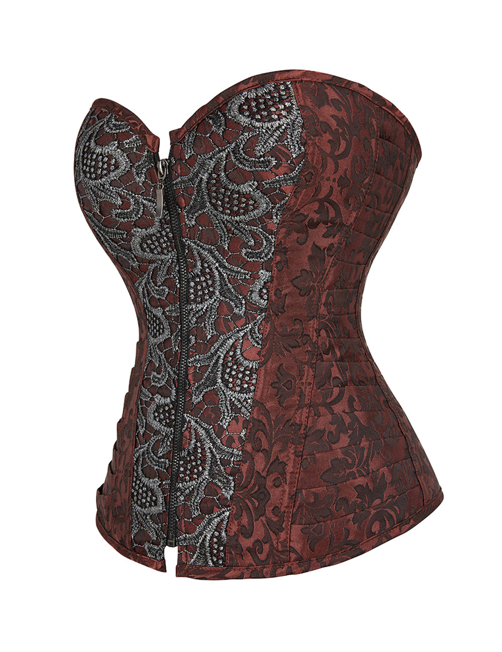 Steel Bones High Quality Red / Siler Retro Corset