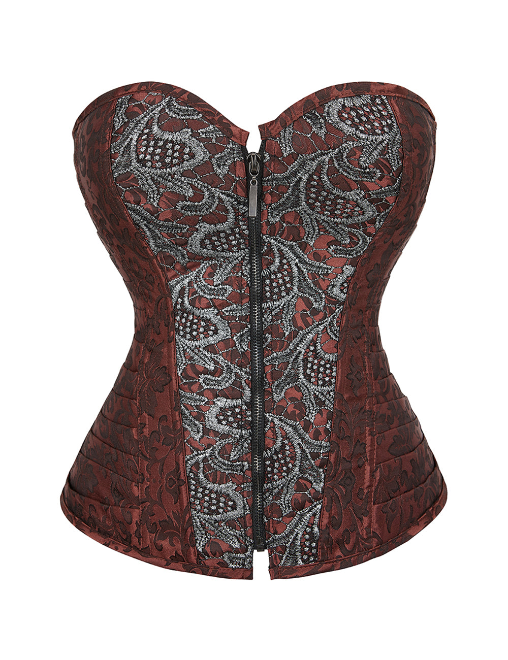 Steel Bones High Quality Red / Siler Retro Corset