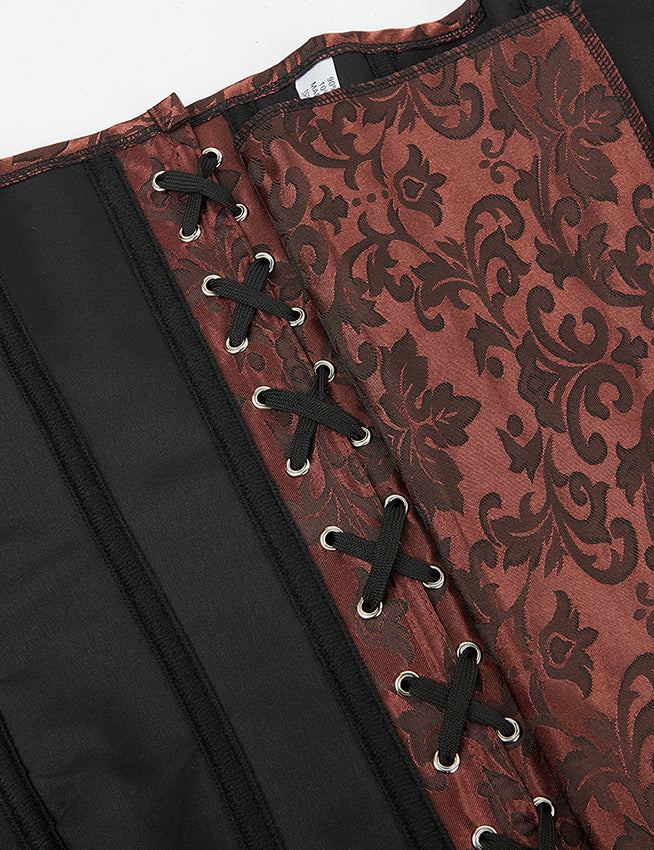 Steel Bones High Quality Red / Siler Retro Corset