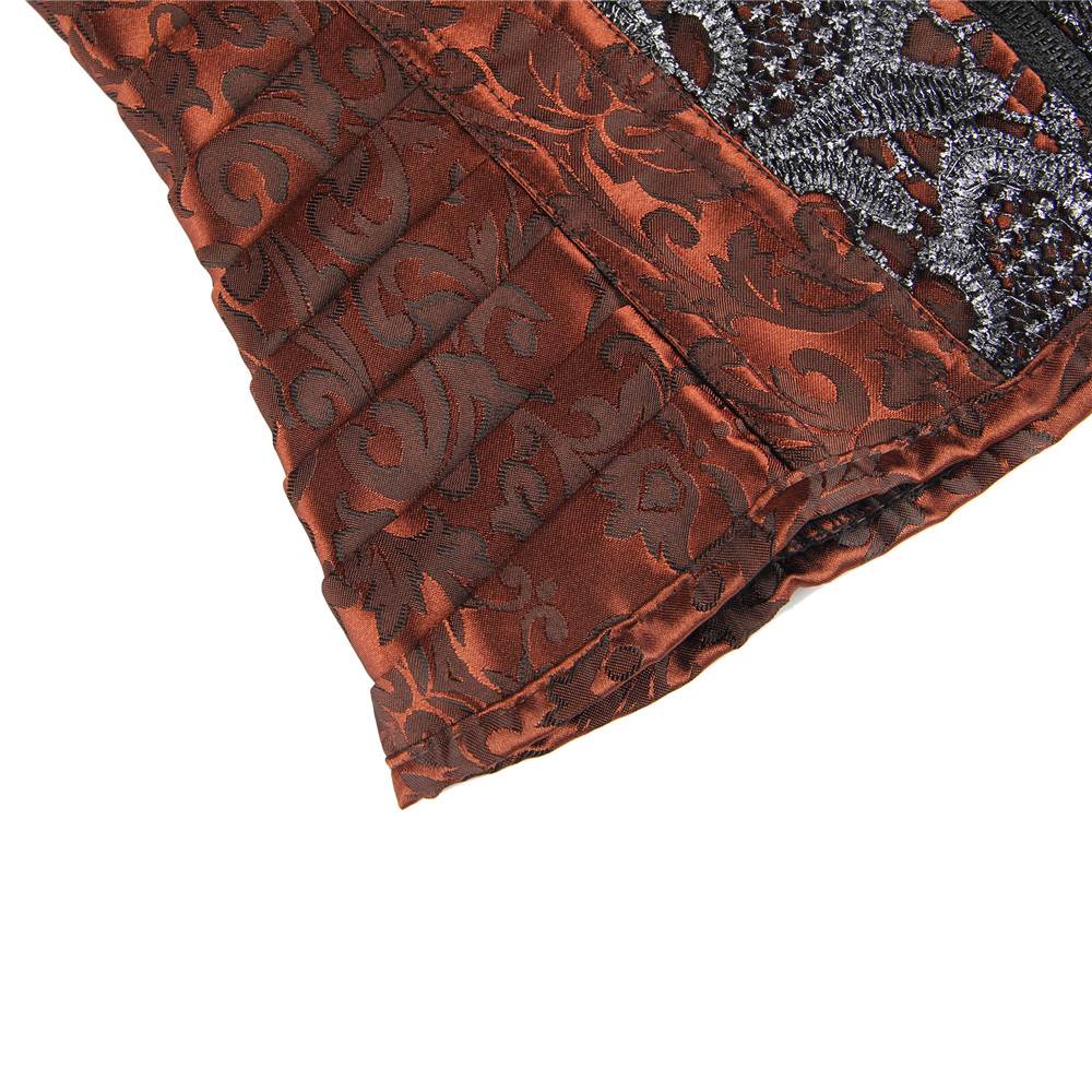 Steel Bones High Quality Red / Siler Retro Corset