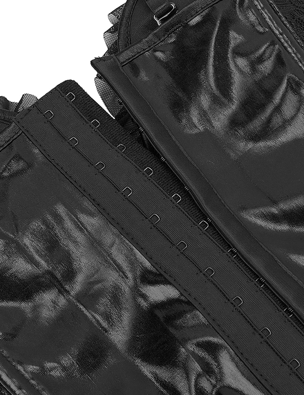 Plastic Bones Black Cute Lace Leather Stitching Sexy Corset