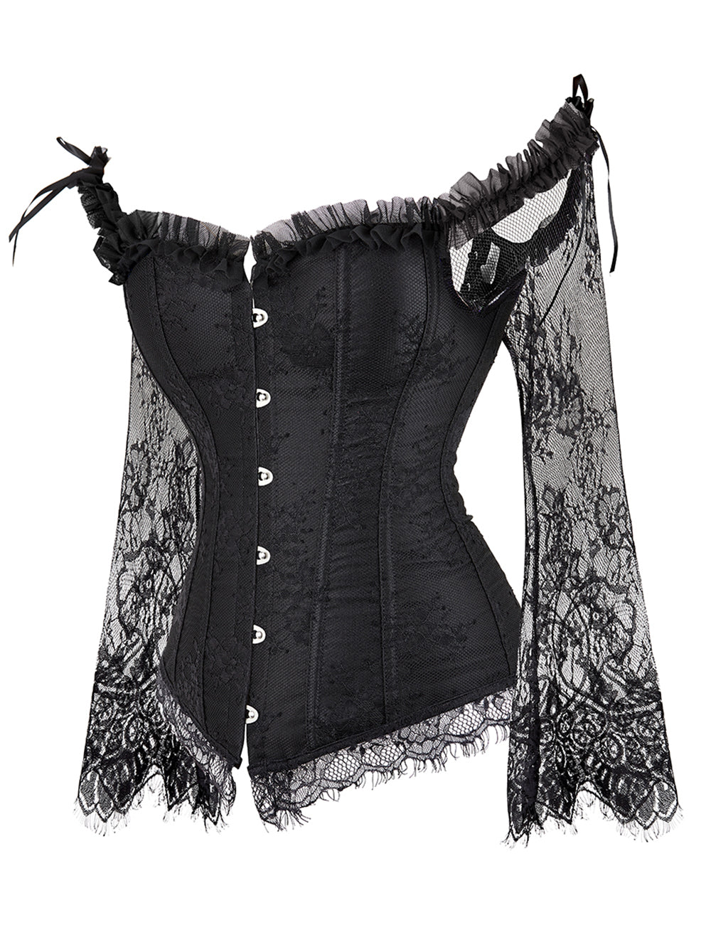 Sexy Lace Sleeves Stitching Corset 2 colours