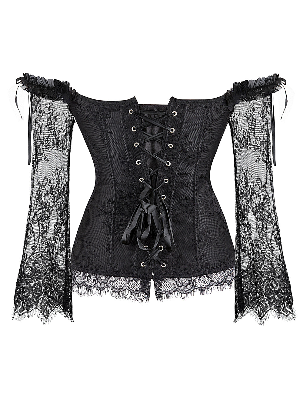 Sexy Lace Sleeves Stitching Corset 2 colours