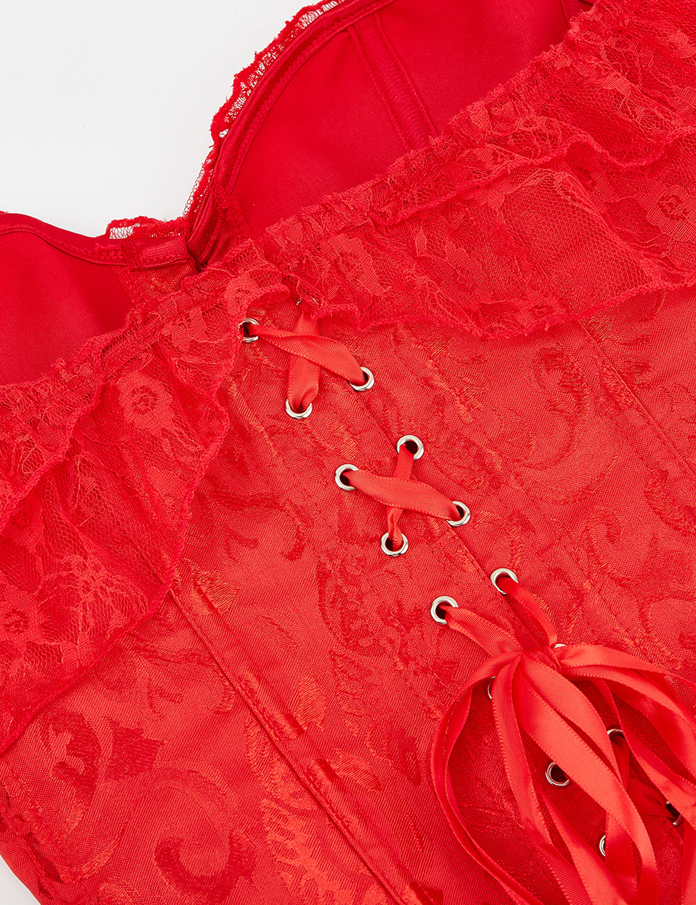 Off Shoulder Lace Corset - RED