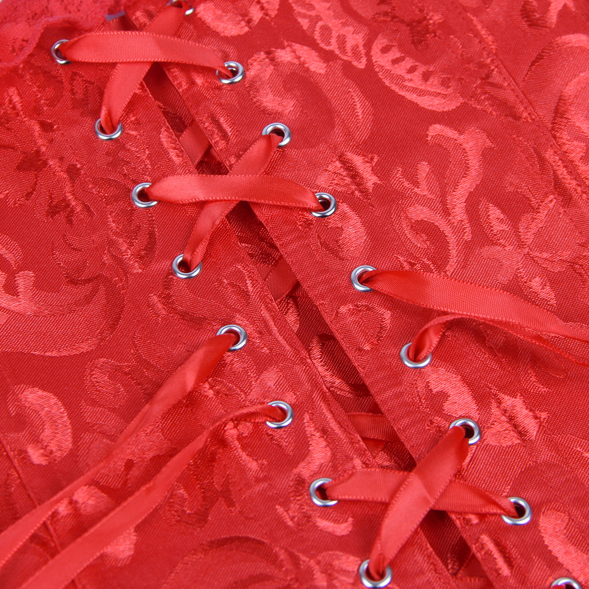 Off Shoulder Lace Corset - RED