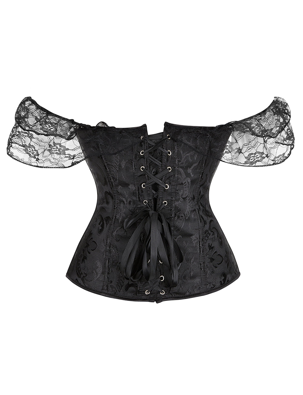Off Shoulder Lace Corset - Black
