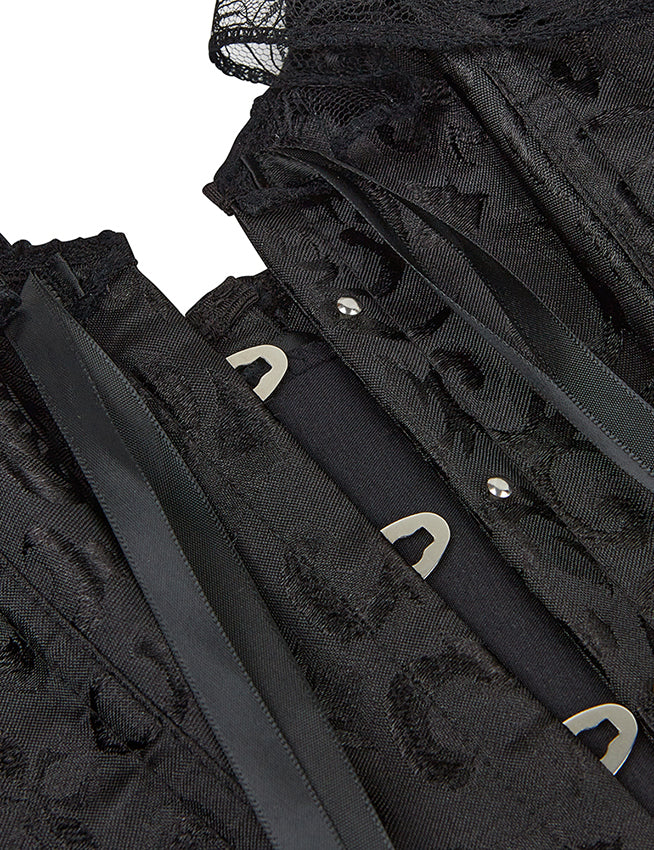 Off Shoulder Lace Corset - Black