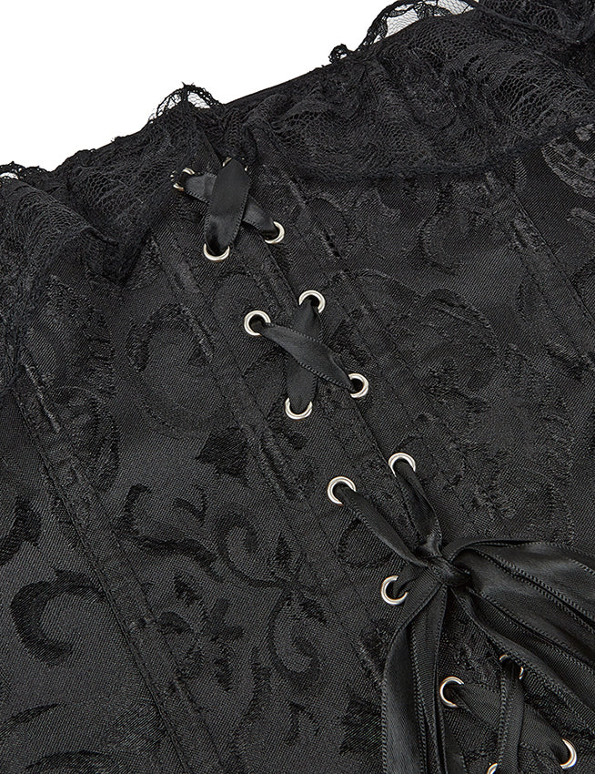 Off Shoulder Lace Corset - Black