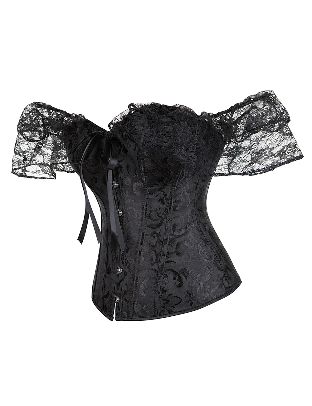 Off Shoulder Lace Corset - Black