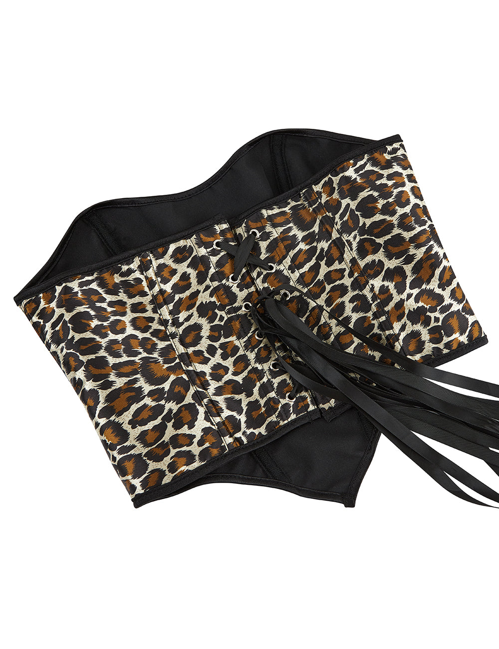 Leopard Print Off Shoulder Palace Style Zippered Corset