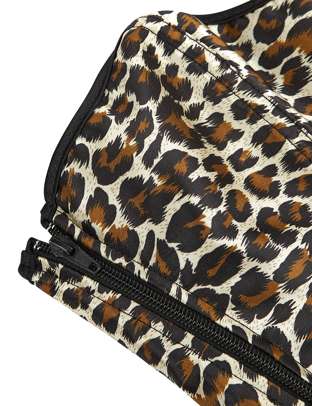Leopard Print Off Shoulder Palace Style Zippered Corset
