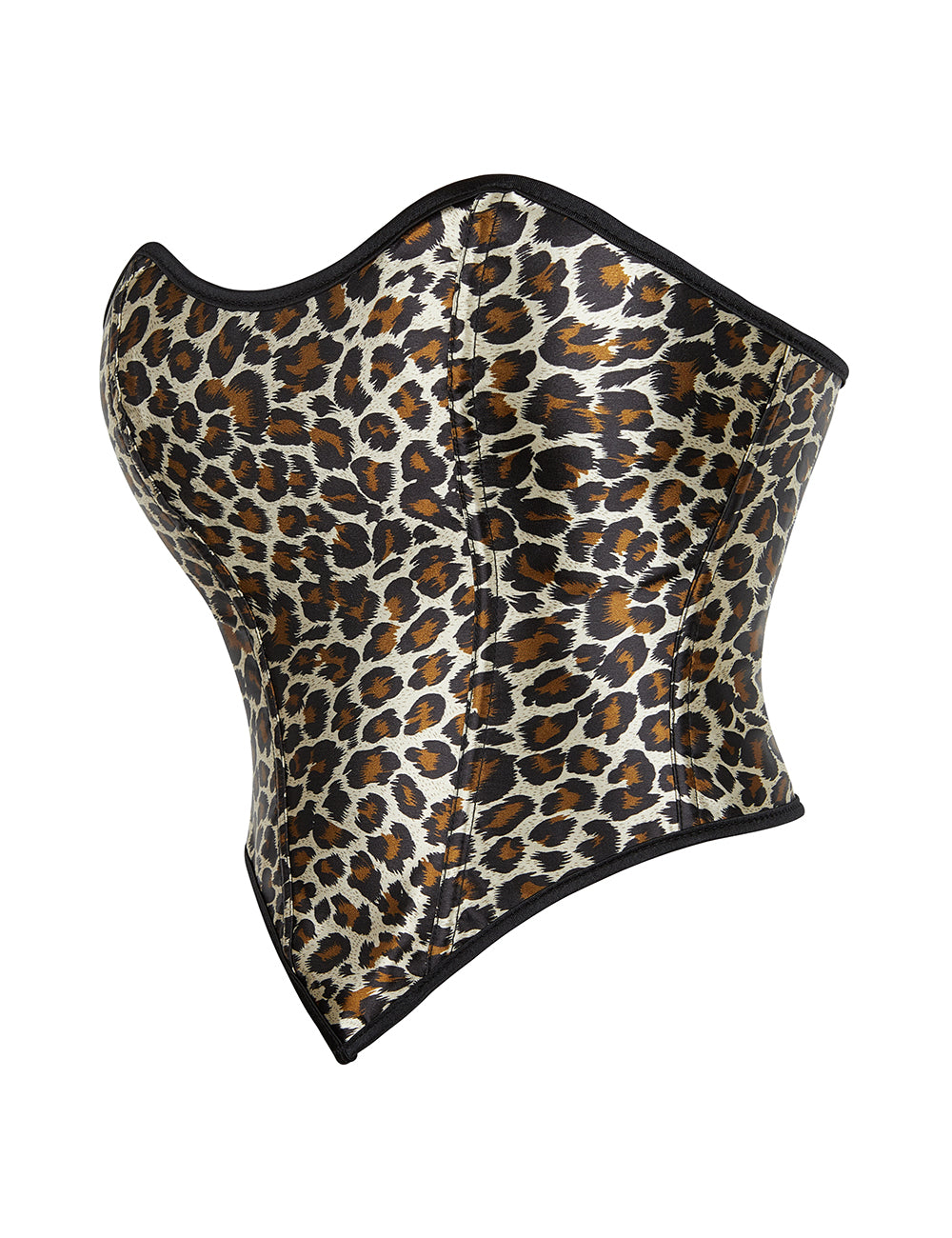 Leopard Print Off Shoulder Palace Style Zippered Corset