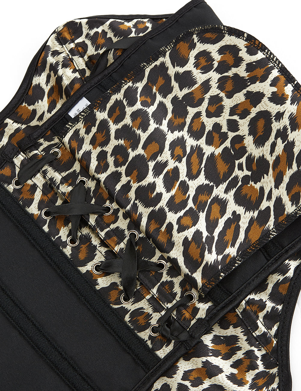 Leopard Print Off Shoulder Palace Style Zippered Corset