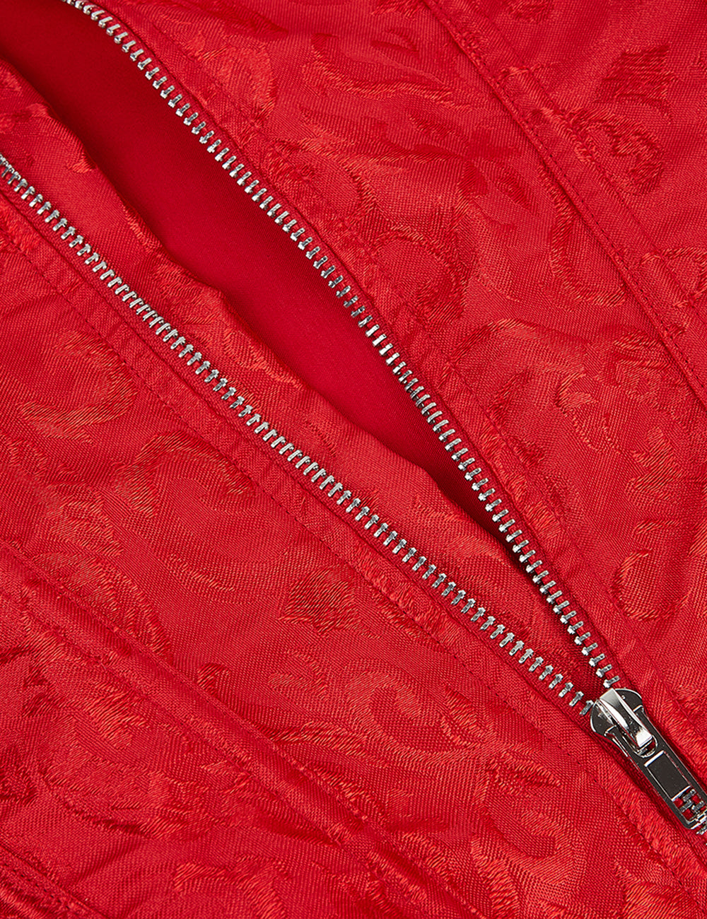 Embroidered Zippered Palace Style Corset - Red