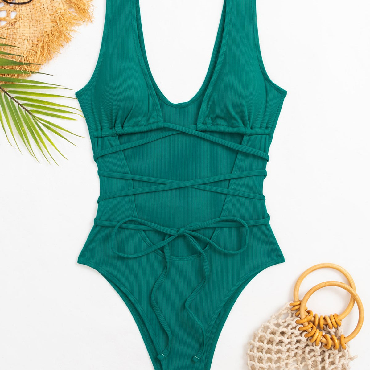 Solid Color Slimming Sexy One-Piece Swimsuit Bikini