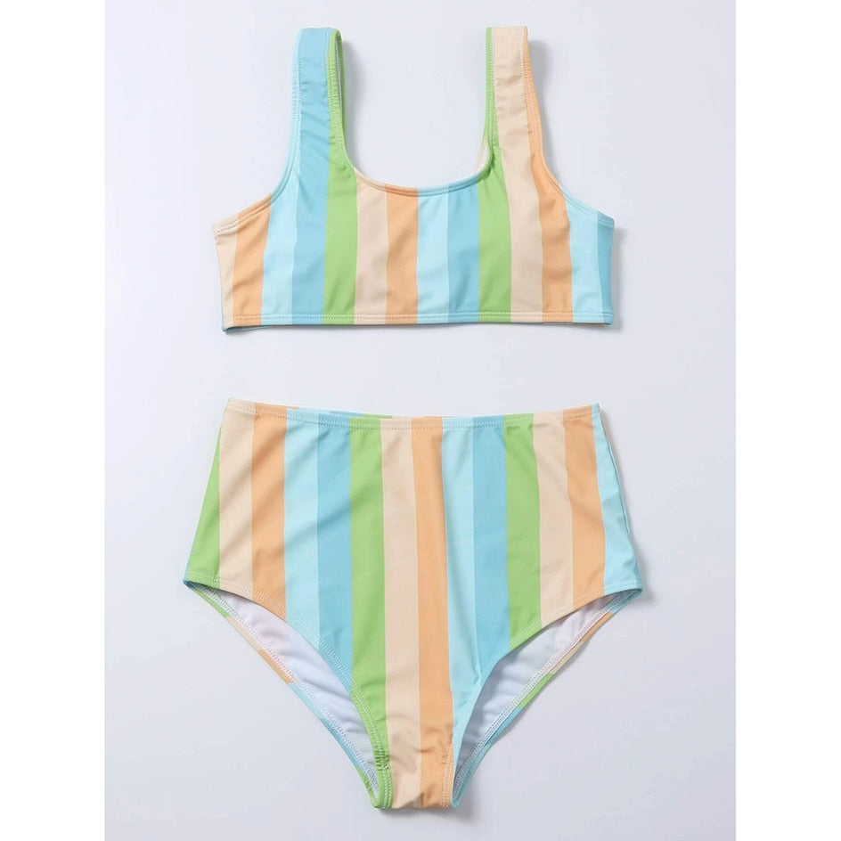 High Waist Bikini Sexy Striped Swimsuit Women Swimwear Female Push Up Bikini Set Swimming Wear for Bathing Suit Swimsuits
