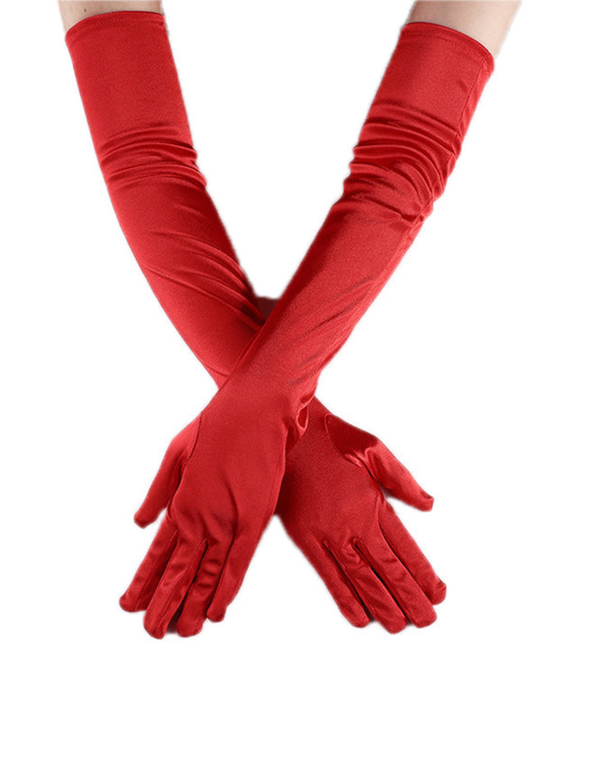 55cm Long Simulated Silk Long Gloves - 3 Colors