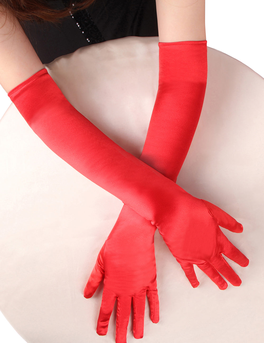 55cm Long Simulated Silk Long Gloves - 3 Colors