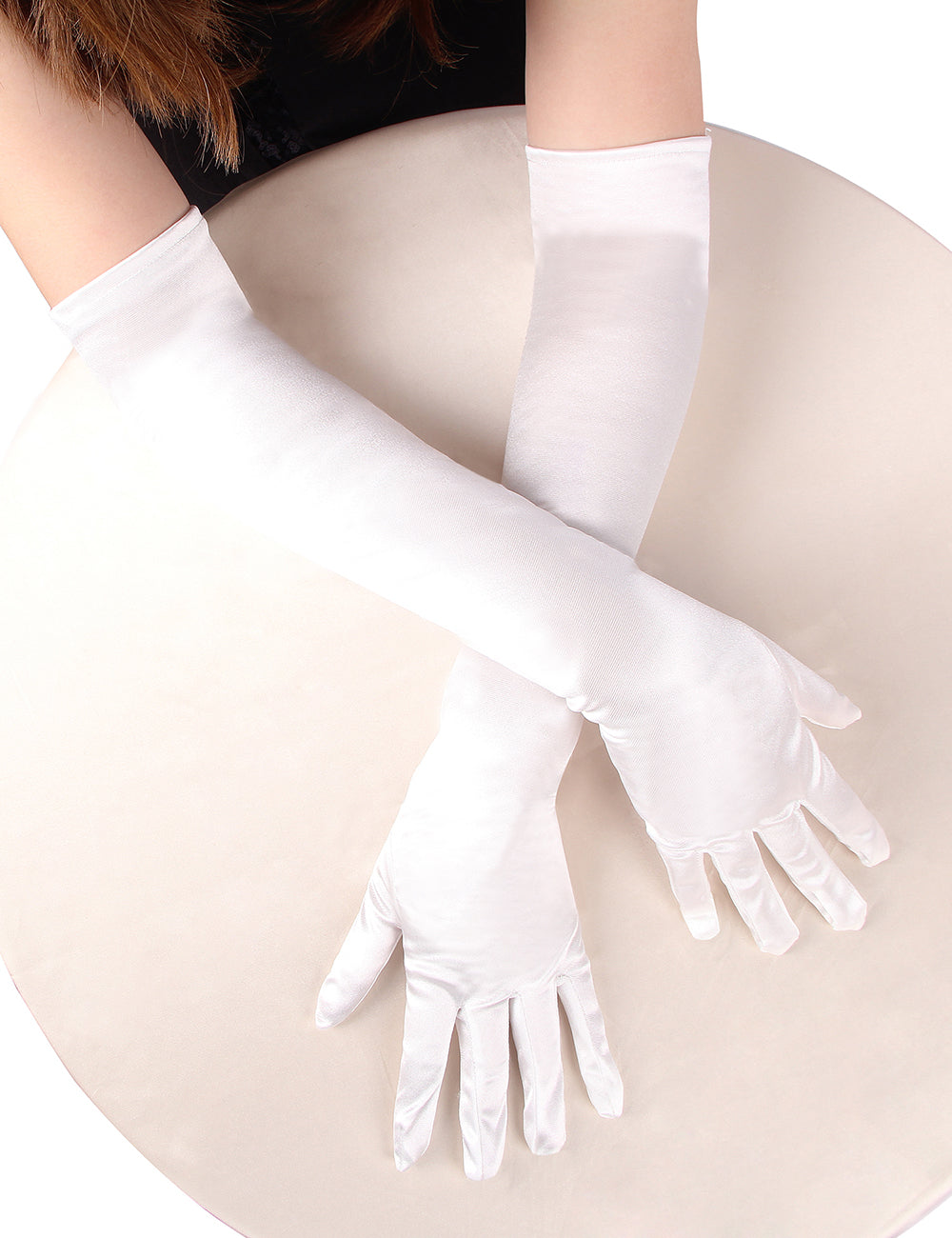 55cm Long Simulated Silk Long Gloves - 3 Colors