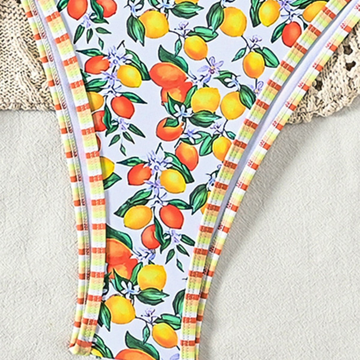 Women's Fruit Print Tie-Strap Sexy Bikini Two-Piece Swimsuit