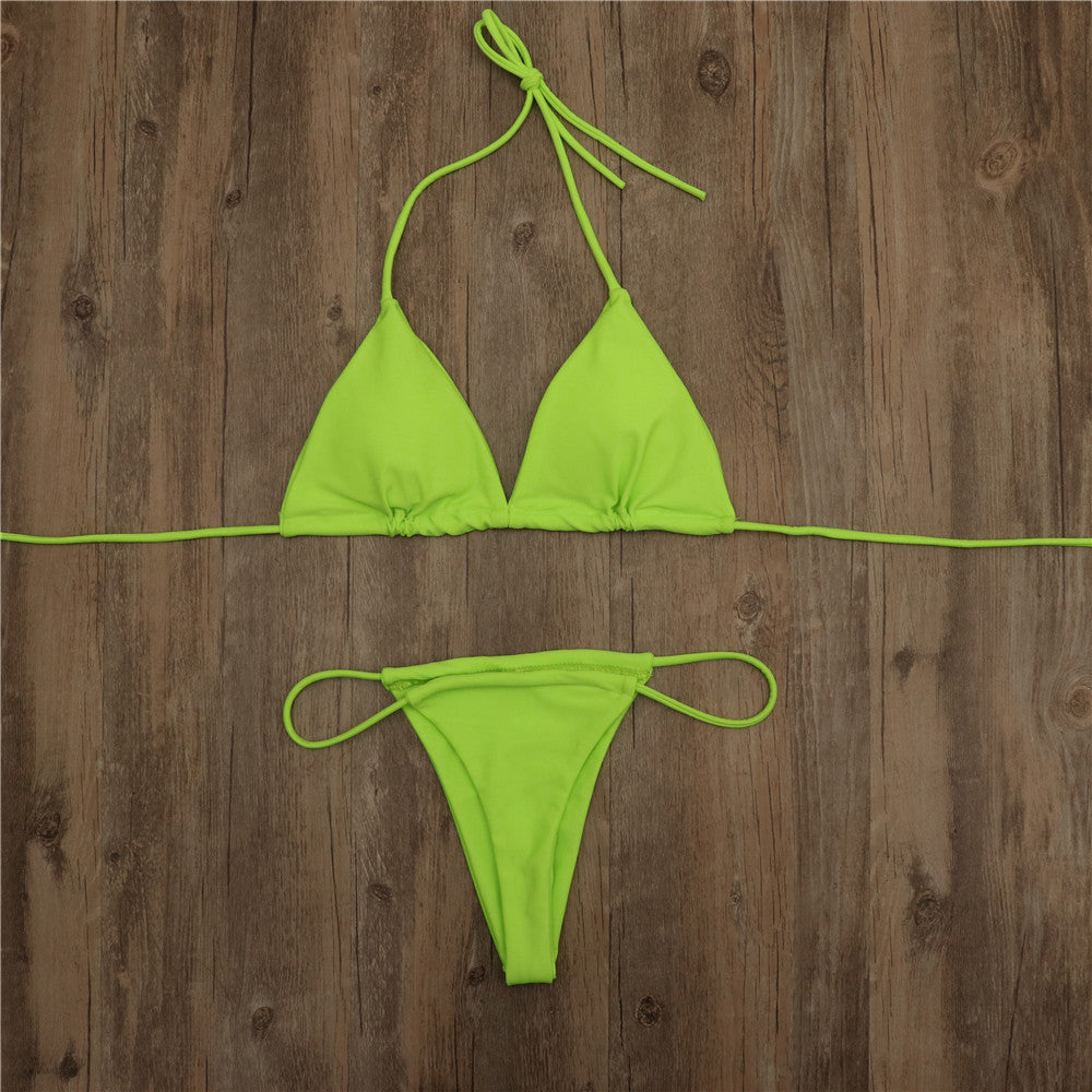 New Bikini Sexy Solid Color Festival Ladies Swimsuit Set Bikini
