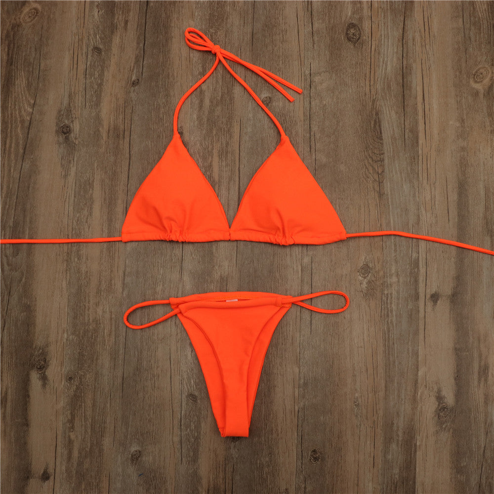 New Bikini Sexy Solid Color Festival Ladies Swimsuit Set Bikini