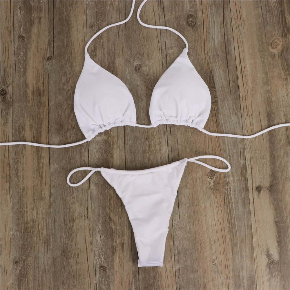 New Bikini Sexy Solid Color Festival Ladies Swimsuit Set Bikini