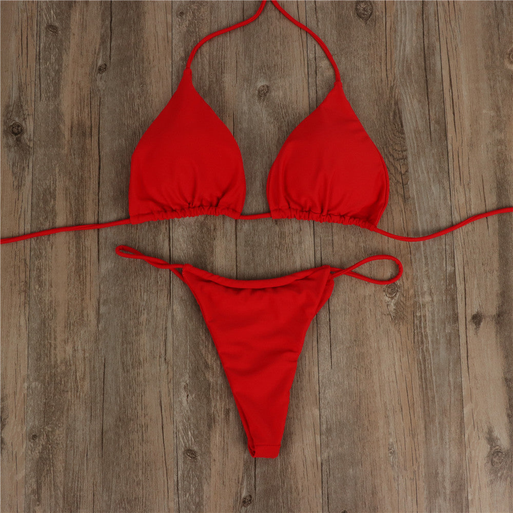 New Bikini Sexy Solid Color Festival Ladies Swimsuit Set Bikini