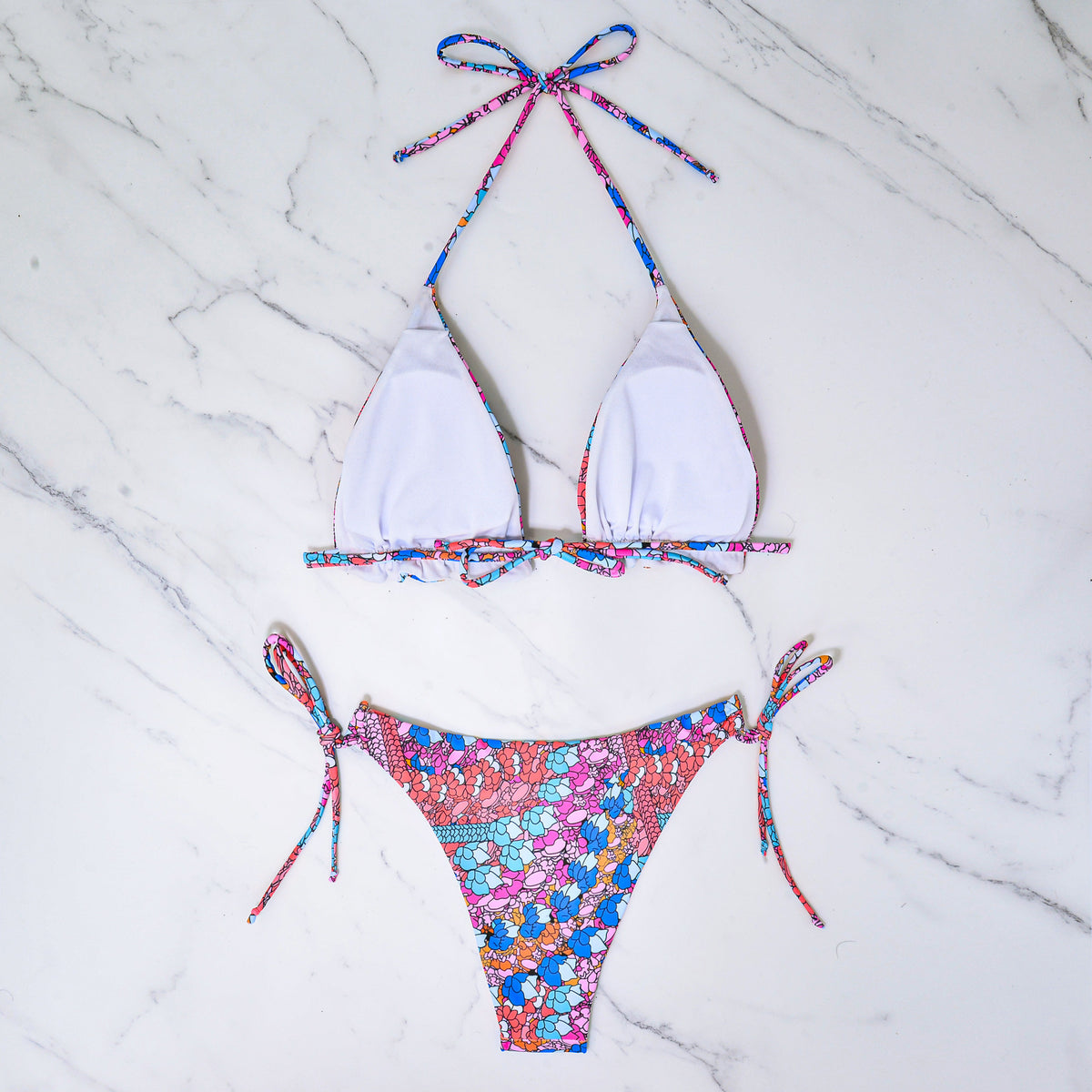 Bikini digital printed split swimsuit for women's swimwear
