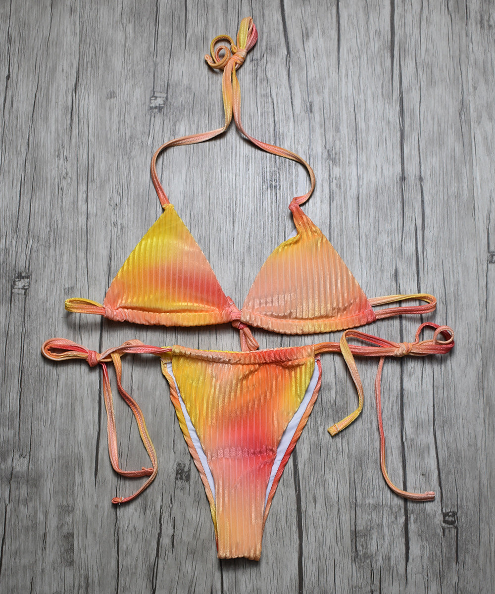 New Bikini Split Swimsuit Women's Bikini Gradient Color Sexy Swimwear
