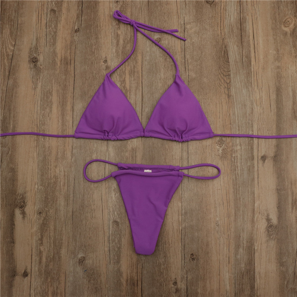 New Bikini Sexy Solid Color Festival Ladies Swimsuit Set Bikini