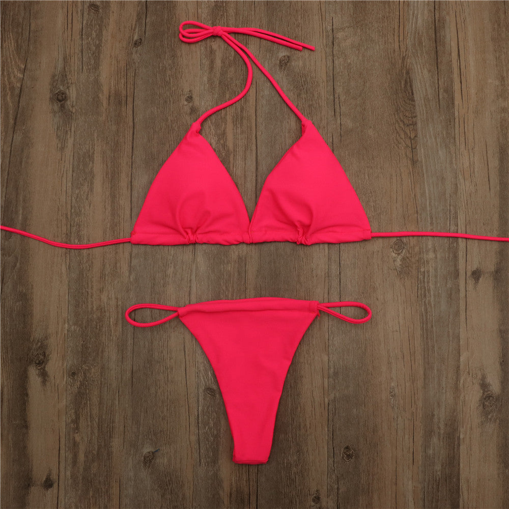 New Bikini Sexy Solid Color Festival Ladies Swimsuit Set Bikini